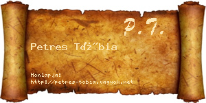 Petres Tóbia névjegykártya